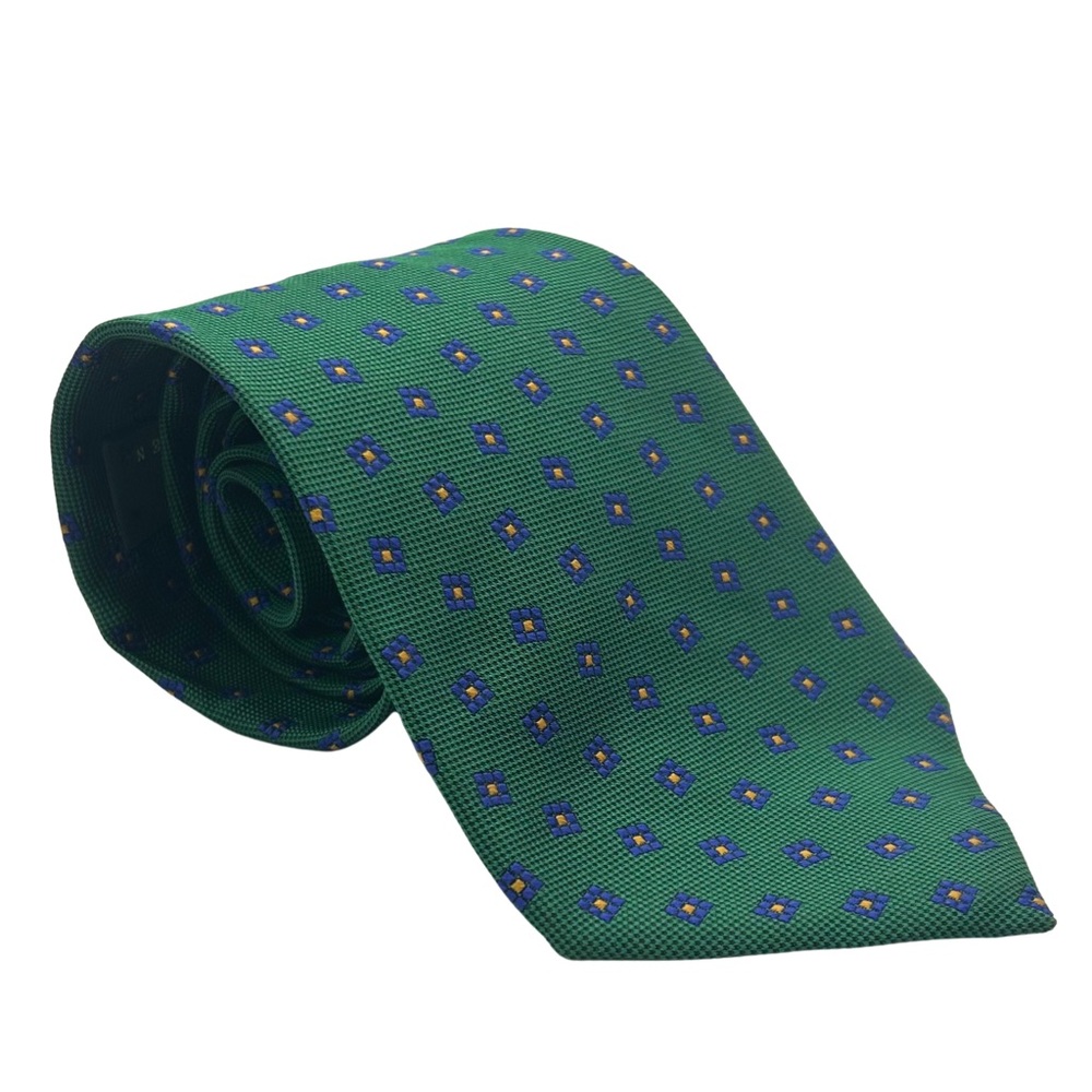 Vintage Lauren Ralph Lauren Tie Silk Preppy Business Professional Smart Green